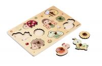 Dřevěné puzzle, 9 dílků, 2 druhy, DP12